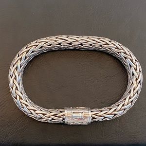 John Hardy Sterling Silver Classic Chain Bracelet with Diamond Clasp